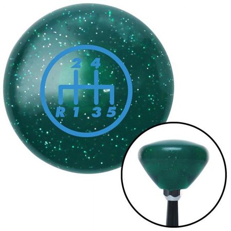American Shifter Blue 5 Speed Shift Pattern - 5DR-RDL Green Retro Metal Flake Shift Knob with M16 x 1.5