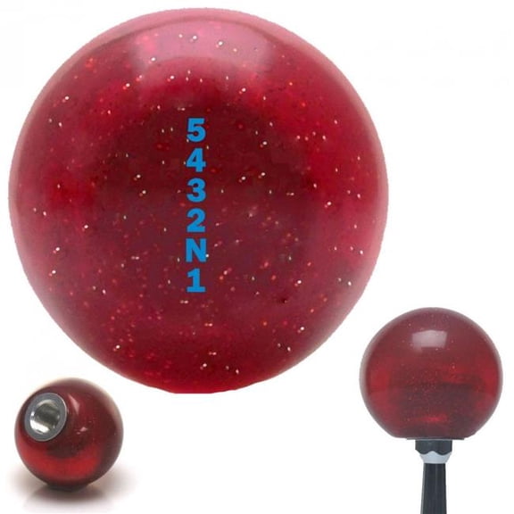American Shifter 59956 Blue 5432N1 Shift Pattern Red Metal Flake Shift Knob with M16 x 1.5 Insert Shifter