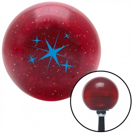 American Shifter 55641 Blue Abstract Stars Red Metal Flake Shift Knob with M16 x 1.5 Insert Shifter Auto