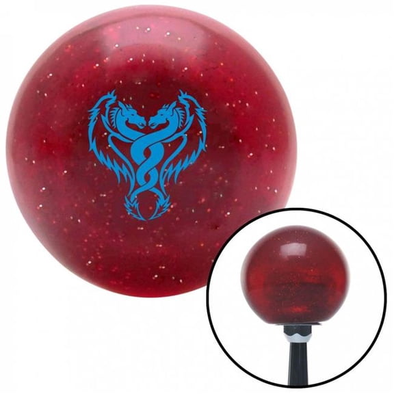 American Shifter 51006 Blue Dual Dragons Red Metal Flake Shift Knob with M16 x 1.5 Insert Shifter Auto