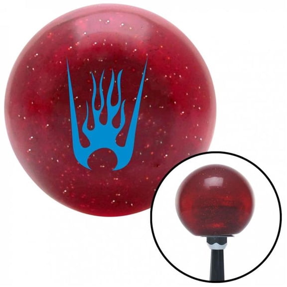 American Shifter 50605 Blue Flames in a Bucket Red Metal Flake Shift Knob with M16 x 1.5 Insert Shifter