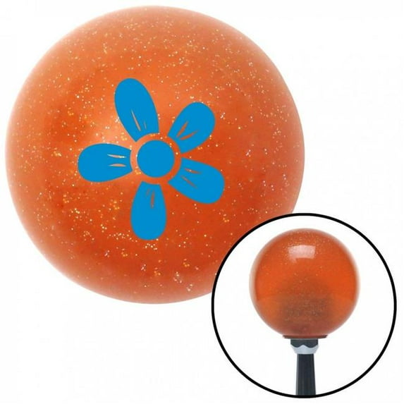 American Shifter 38635 Blue Flower - Daisy Orange Metal Flake Shift Knob with M16 x 1.5 Insert Shifter