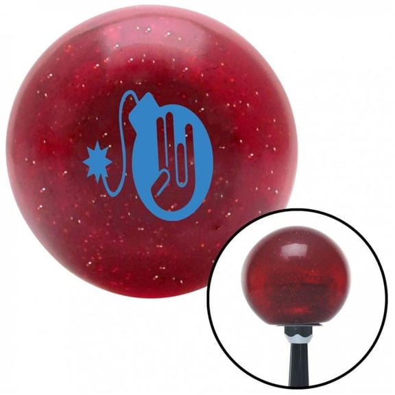 American Shifter 60041 Blue JDM Hand Bomb Red Metal Flake Shift Knob with M16 x 1.5 Insert Shifter Auto