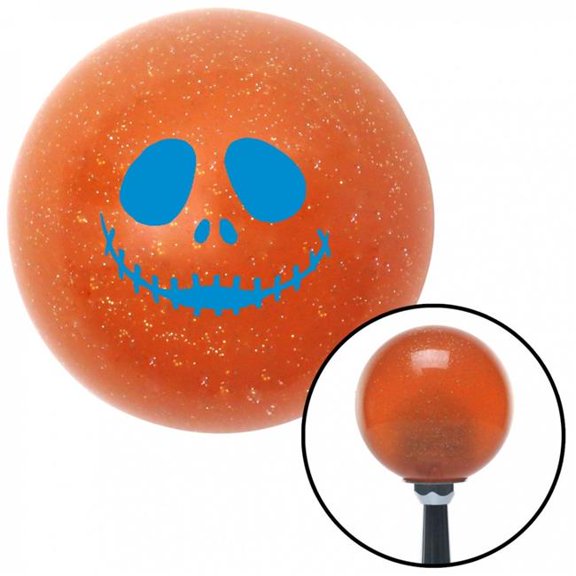 American Shifter 39141 Blue Jack O Lantern Face Orange Metal Flake Shift Knob with M16 x 1.5 Insert Auto