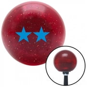 American Shifter 53734 Blue Officer 08 - Major General Red Metal Flake Shift Knob with M16 x 1.5 Insert
