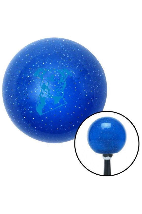 27720 Blue Pitbull Blue Metal Flake Shift Knob with M16 x 1.5 Insert Shifter Auto Manual