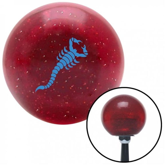 American Shifter 58950 Blue Small Scorpion Red Metal Flake Shift Knob with M16 x 1.5 Insert Shifter Auto