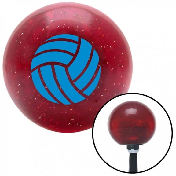 American Shifter 55712 Blue Volleyball Red Metal Flake Shift Knob with M16 x 1.5 Insert Shifter Auto Brody
