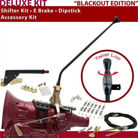 American Shifter C4 Shifter Kit Black 23 in. E Brake Cable Clamp Clevis Dipstick for F71DB