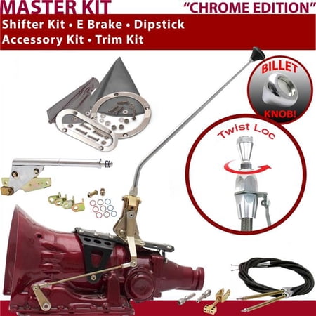 American Shifter C4 Shifter Kit Chrome 16 in. E Brake Cable Trim Kit Dipstick for F8290