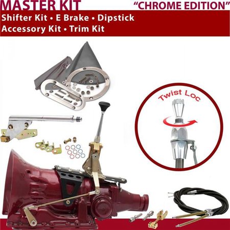 American Shifter C4 Shifter Kit Chrome 6 in. E Brake Cable Trim Kit Dipstick for F72D0