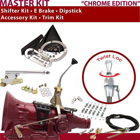 American Shifter C6 Shifter Kit 8 in. E Brake Cable Clamp Clevis Trim Kit Dipstick for D570F