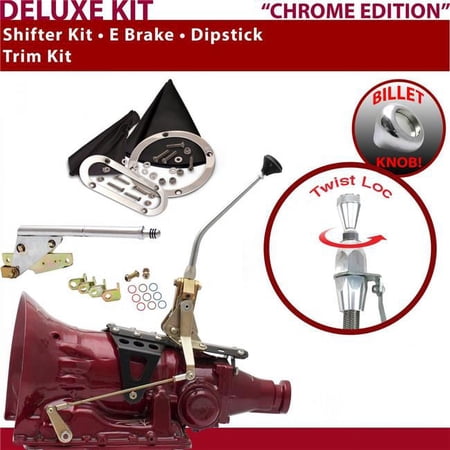 American Shifter C6 Shifter Kit Chrome 10 in. E Brake Trim Kit Dipstick for EEC5D