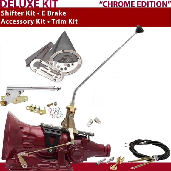 American Shifter C6 Shifter Kit Chrome 16 in. E Brake Cable Clevis Trim Kit for DA89F