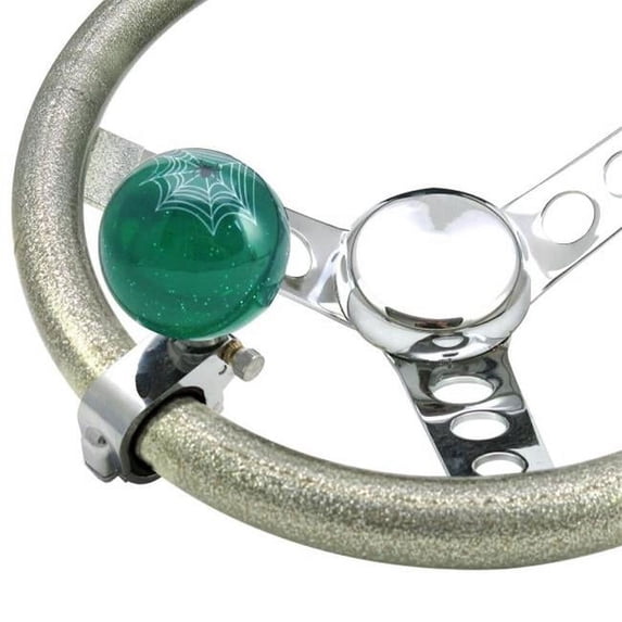 American Shifter Company ASCBA09007 Green Spider Adjustable Suicide Brody Knob Translucent with Metal Flake