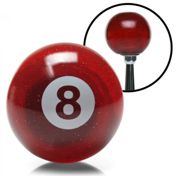 American Shifter Company ASCSN03020 Red 8 Ball Custom Shift Knob Translucent with Metal Flake