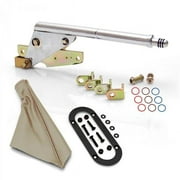American Shifter Floor Mount Emergency Parking Brake, Tan Boot & Black Trim Ring