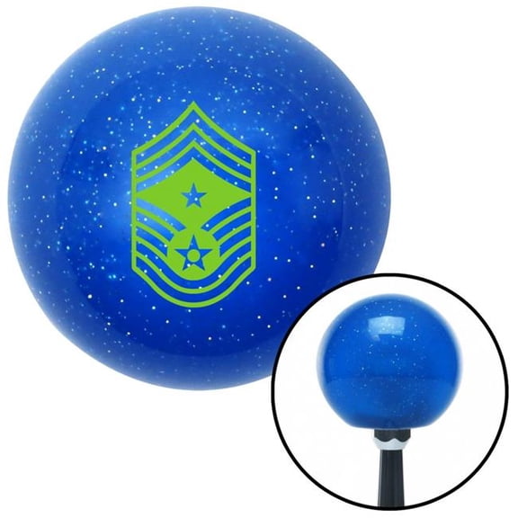 American Shifter 24534 Green Command Chief Master Sergeant Blue Metal Flake Shift Knob - M16 x 1.5 Insert