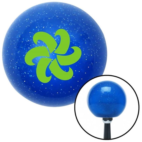 American Shifter 23605 Green Fan Blades Spinning Blue Metal Flake Shift Knob with M16 x 1.5 Insert Shifter