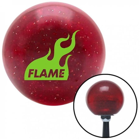 American Shifter 50561 Green Flame Icon Red Metal Flake Shift Knob with M16 x 1.5 Insert Shifter Auto Brody