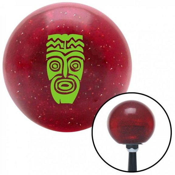 American Shifter 57218 Green Hawaiian Mask Red Metal Flake Shift Knob with M16 x 1.5 Insert Shifter Auto