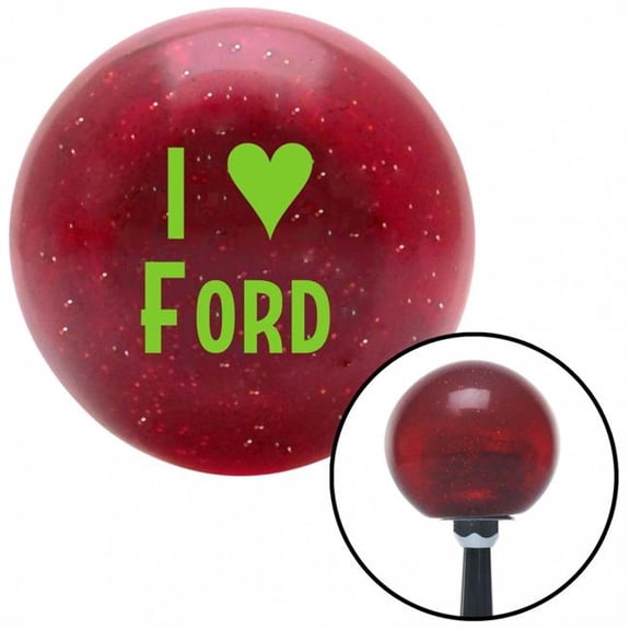 American Shifter 51167 Green I 3 FORD Red Metal Flake Shift Knob with M16 x 1.5 Insert Shifter Auto Brody