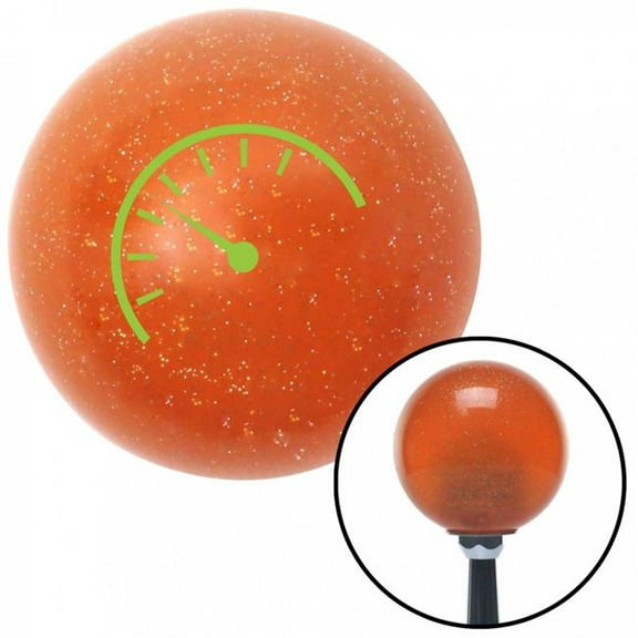American Shifter 36562 Green Instrument Gauge Orange Metal Flake Shift Knob with M16 x 1.5 Insert Shifter
