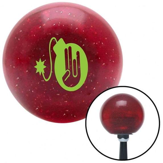 American Shifter 60043 Green JDM Hand Bomb Red Metal Flake Shift Knob with M16 x 1.5 Insert Shifter Auto