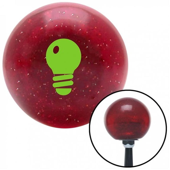American Shifter 54800 Green Light Bulb Red Metal Flake Shift Knob with M16 x 1.5 Insert Shifter Auto Brody