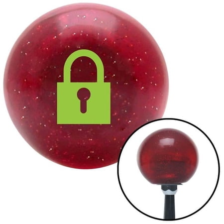 American Shifter Green Lock Symbol Red Metal Flake Shift Knob with M16 x 1.5 Insert Shifter Auto Brody