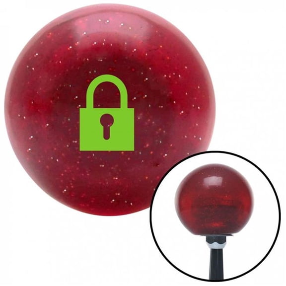American Shifter 55924 Green Locked Lock Red Metal Flake Shift Knob with M16 x 1.5 Insert Shifter Auto
