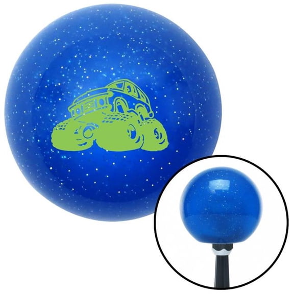 American Shifter 27679 Green Monster Truck Blue Metal Flake Shift Knob with M16 x 1.5 Insert Shifter Auto
