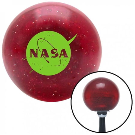 American Shifter 58544 Green Nasa Logo Circle Red Metal Flake Shift Knob with M16 x 1.5 Insert Shifter