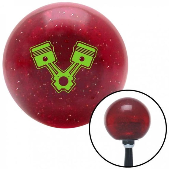 American Shifter 54624 Green Pistons Red Metal Flake Shift Knob with M16 x 1.5 Insert Shifter Auto Manual