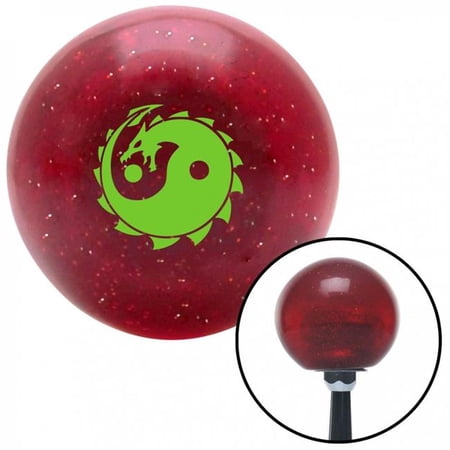 American Shifter 59980 Green Yin Yang Dragon Red Metal Flake Shift Knob with M16 x 1.5 Insert Shifter Auto