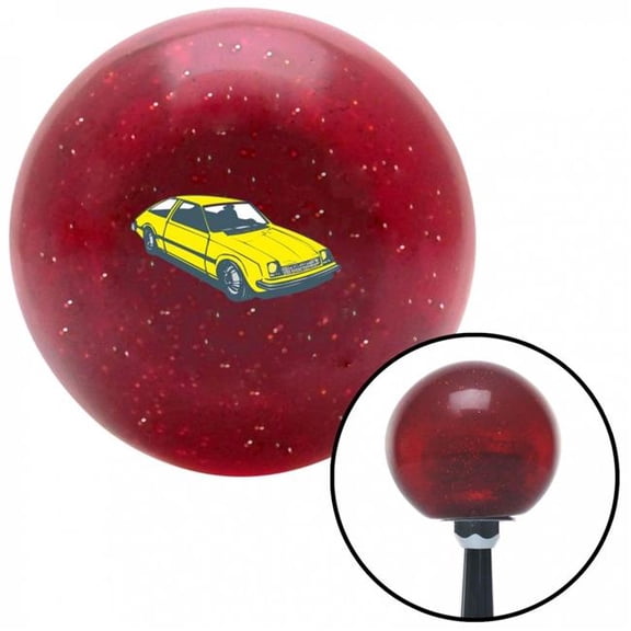 American Shifter 60101 Hatchback Yellow Red Metal Flake Shift Knob with M16 x 1.5 Insert Shifter Auto Brody