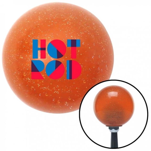 American Shifter 46256 Hot Rod Text Orange Metal Flake Shift Knob with M16 x 1.5 Insert Shifter Auto Manual