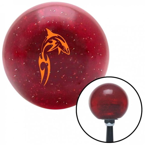 American Shifter 57735 Orange Abstract Shark Red Metal Flake Shift Knob with M16 x 1.5 Insert Shifter Auto