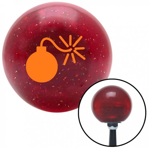 American Shifter 56535 Orange Bomb with Fuse Lit Red Metal Flake Shift Knob with M16 x 1.5 Insert Shifter