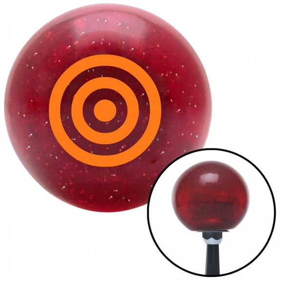 American Shifter 56602 Orange Bulls Eye Red Metal Flake Shift Knob with M16 x 1.5 Insert Shifter Auto Brody