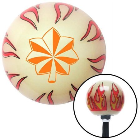 American Shifter Orange Commander Ivory Flame Shift Knob with M16 x 1.5 Insert Shifter Auto Manual Brody - Ivory
