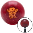 thumbnail image 1 of American Shifter  Orange Cowboy Skull Red Metal Flake Shift Knob with M16 x 1.5 Insert Shifter Auto, 1 of 1