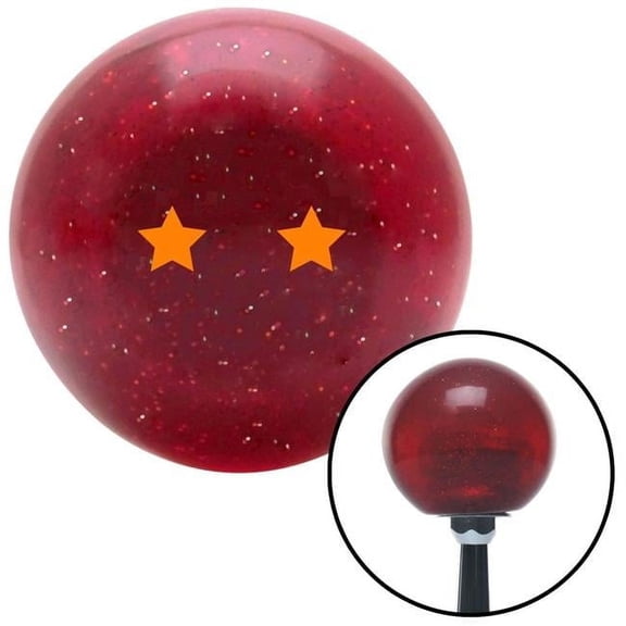 American Shifter Orange Dragon Ball Z - 2 Star Red Metal Flake Shift Knob with M16 x 1.5 Insert Auto