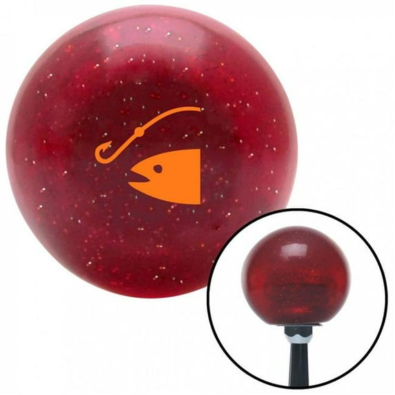 American Shifter 57695 Orange Fish & Hook Red Metal Flake Shift Knob with M16 x 1.5 Insert Shifter Auto