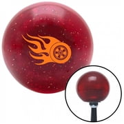 American Shifter 50623 Orange Flaming Wheel Red Metal Flake Shift Knob with M16 x 1.5 Insert Shifter Auto