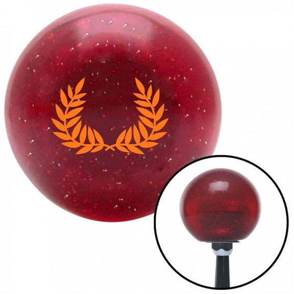 American Shifter 57051 Orange Hawaiian Leaf No.2 Red Metal Flake Shift Knob with M16 x 1.5 Insert Shifter