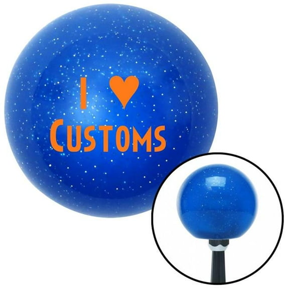 American Shifter 23951 Orange I 3 CUSTOMS Blue Metal Flake Shift Knob with M16 x 1.5 Insert Shifter Auto