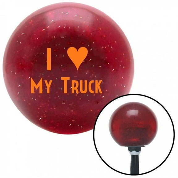 American Shifter 51344 Orange I 3 MY TRUCK Red Metal Flake Shift Knob with M16 x 1.5 Insert Shifter Auto