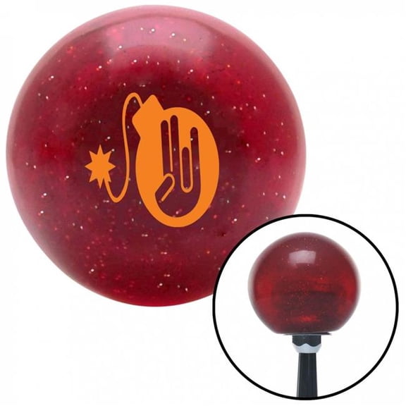 American Shifter 60044 Orange JDM Hand Bomb Red Metal Flake Shift Knob with M16 x 1.5 Insert Shifter Auto