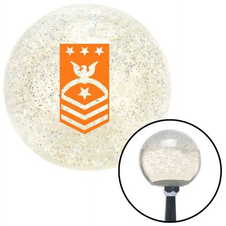 American Shifter 87893 Orange Master Chief of the Coast Guard Clear Metal Flake Shift Knob with M16 x 1.5 Insert Auto Brody
